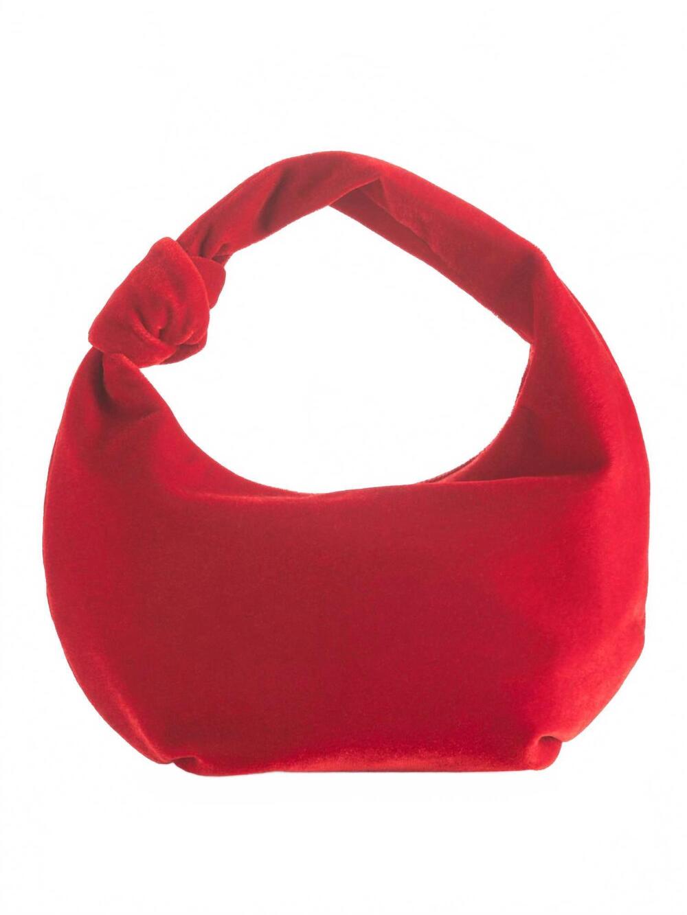 NEW SHIRALEAH women's chrissy knotted velvet bag in red
